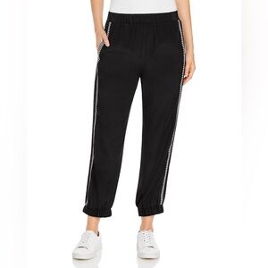 Kobi Halperin Crystal Silk Joggers in Black